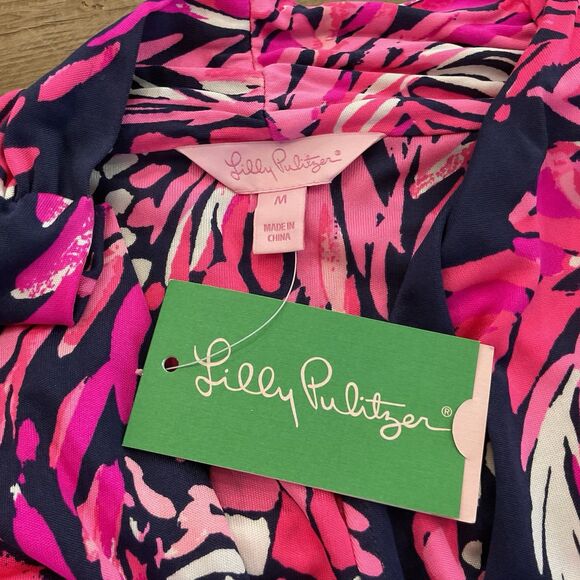 Lilly Pulitzer Felizia Dress Jungle In Here Print Size M 100% Silk NWT $258 - Picture 4 of 8